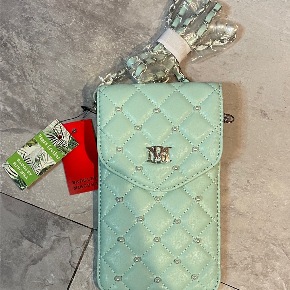 Badgley Mischka Mint Quilted Bag